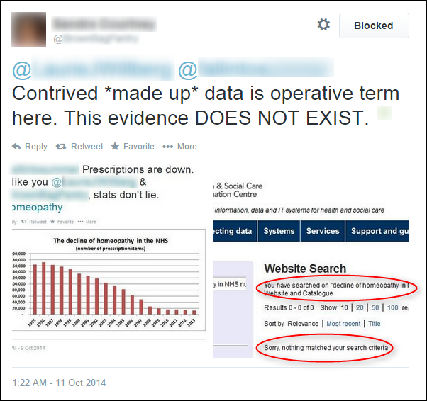 Tweet - redacted to protect the guilty